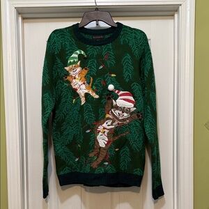 Unisex Blizzard Bay - Ugly Christmas Sweater - 2 Cats - size M